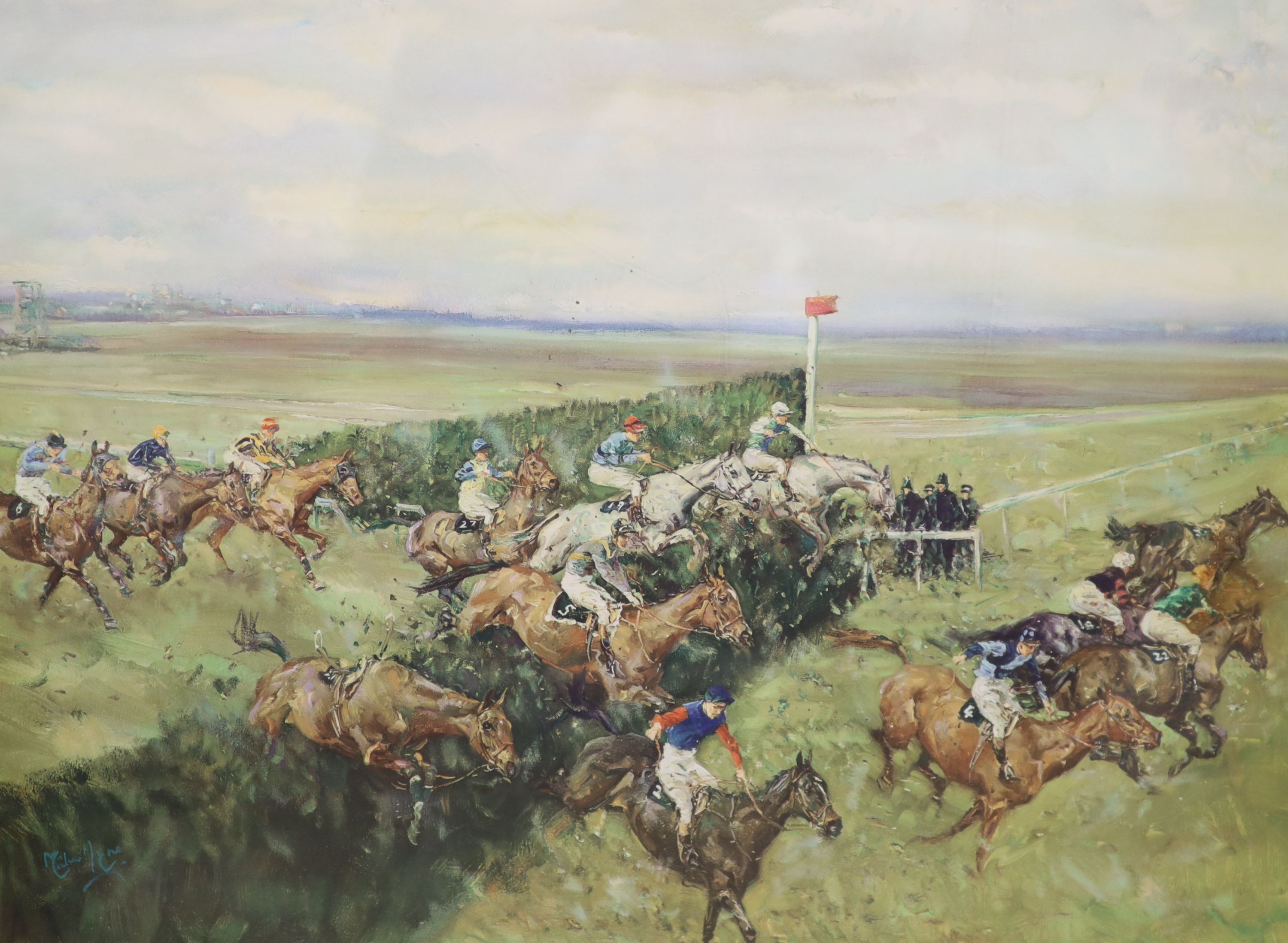 Michael Lyne, limited edition print, The Grand National Canal Turn 1965, signed in pencil, 54 x 66cm